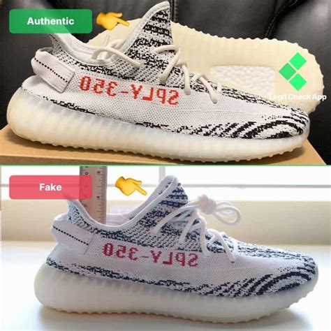 adidas yeezy zebra fake vs real|adidas yeezy 350 vs real.